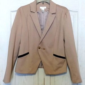 Kenar Cropped Camel Knit Blazer L